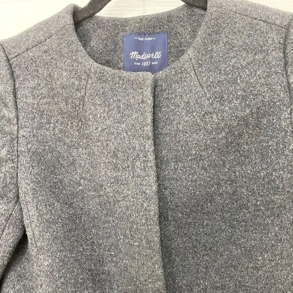 Madewell grey button front peacoat, size x small - Picture 4 of 16